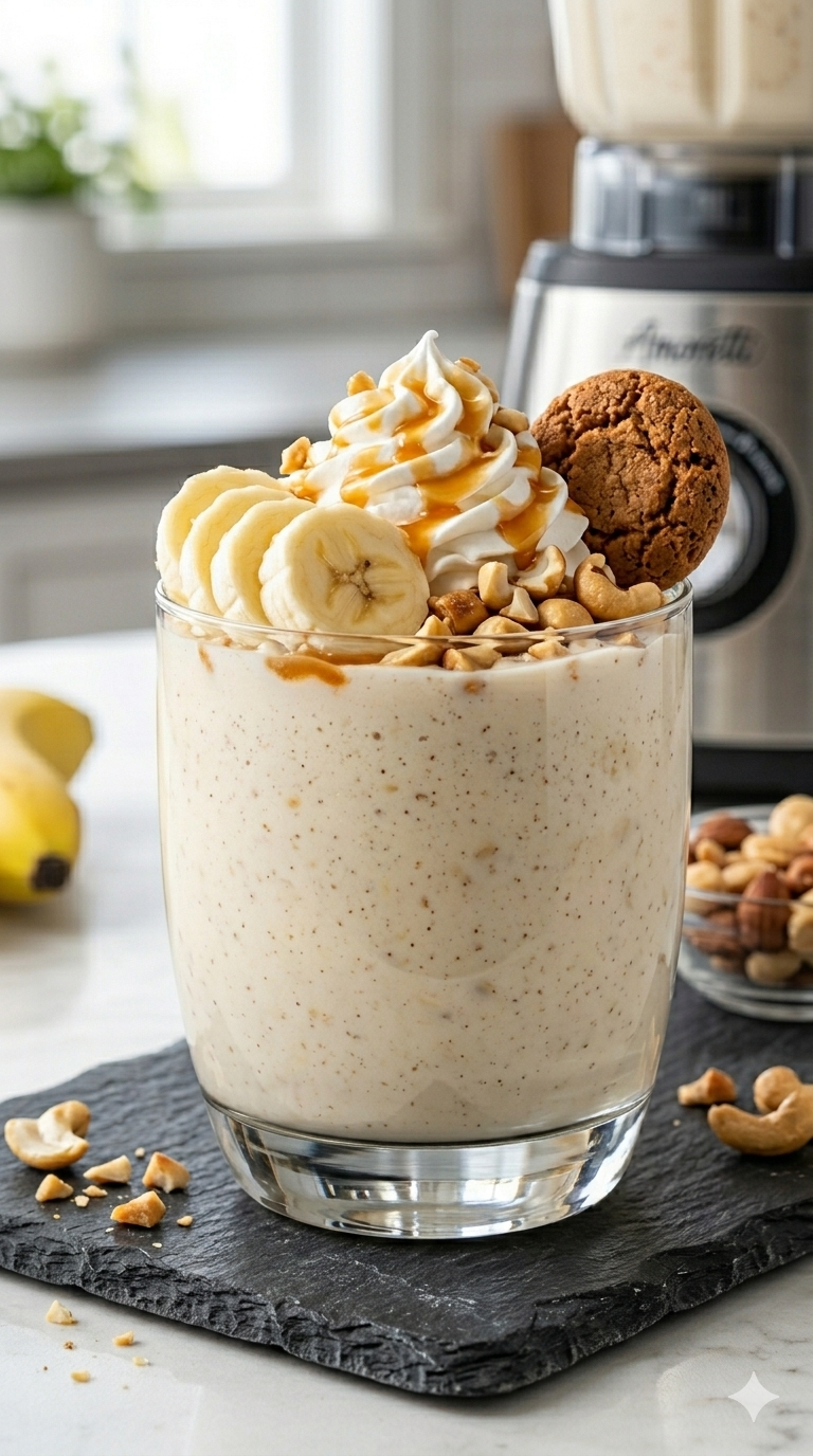 Batido de proteína de plátano y nueces