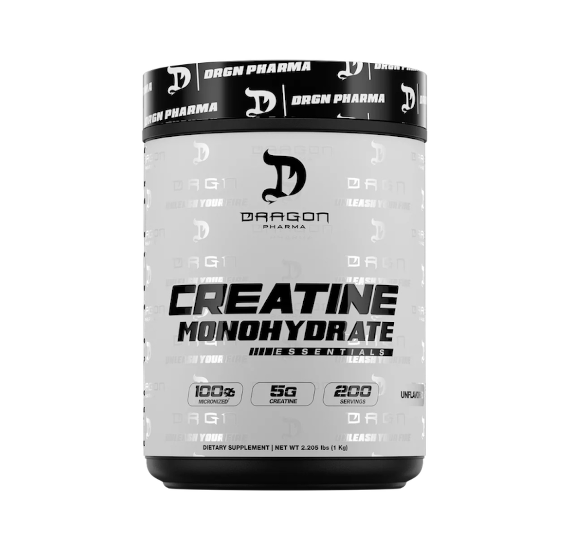 Dragon Pharma Creatina Monohidratada Essentials | 1 kg | 200 Servicios