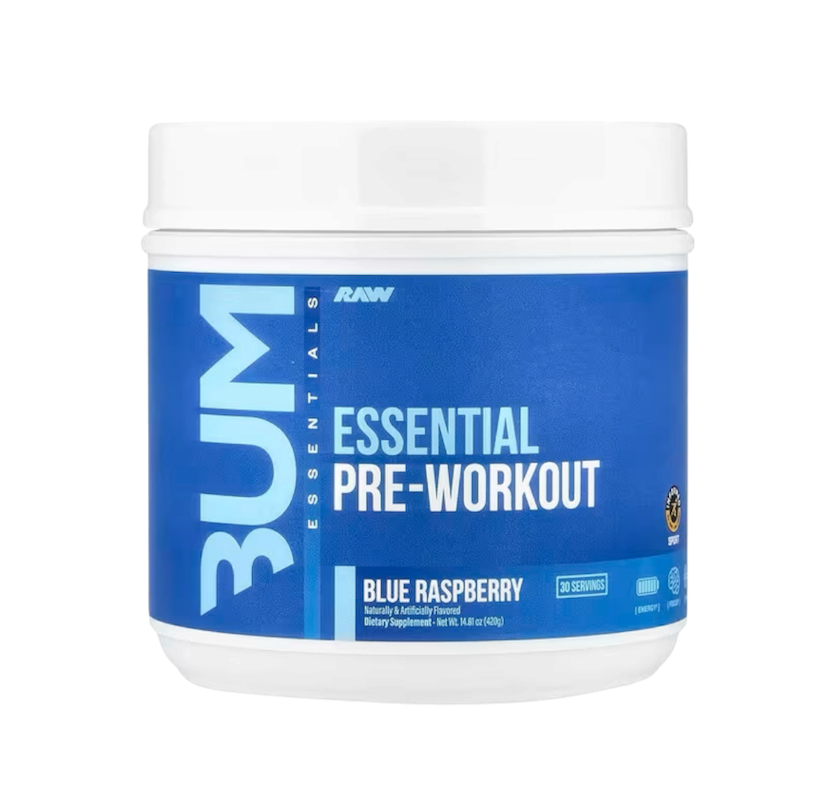 RAW Nutrition Essential Pre-Workout Blue Raspberry | 30 Servicios