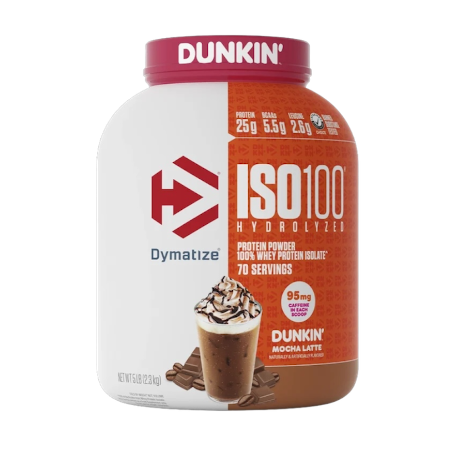 Dymatize ISO100 Hydrolyzed Dunkin’ Mocha Latte | 70 Servicios | 2.3 kg