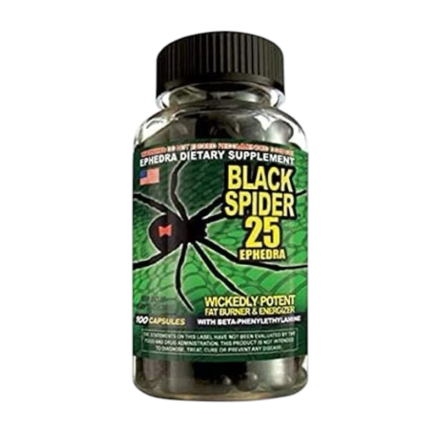 Quemador Black Spider 25 Ephedra Cloma Pharma 100 Servicios (100 Caps)