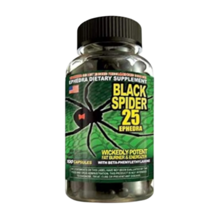 Black Spider 25mg Efedra 100 Cápsulas.